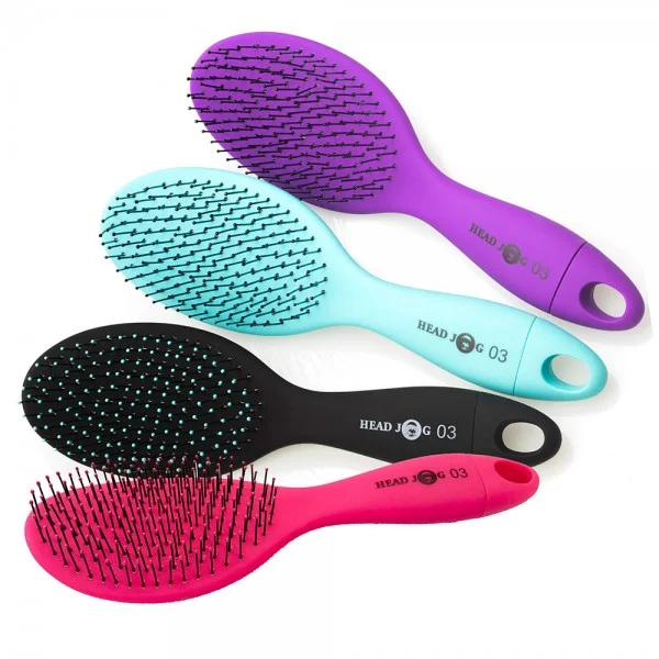 Head Jog 03 - Oval Pink Paddle Brush With Brush Cleaner