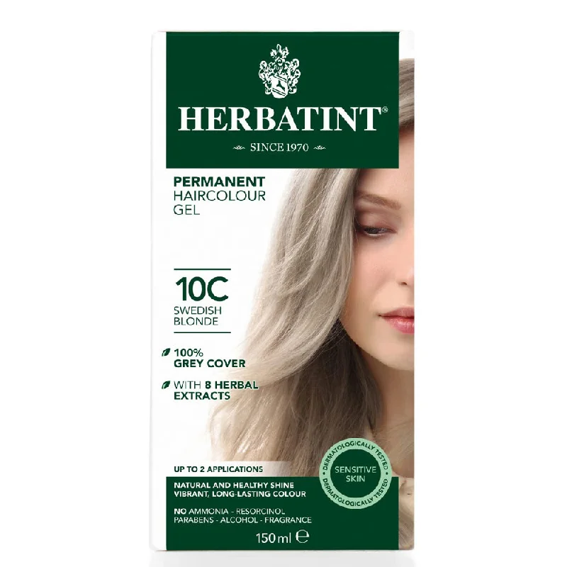 Hair clarifying wax-Herbatint Permanent Hair Colour Gel - 10C Swedish Blond