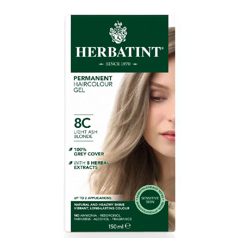 Hair holding gel-Herbatint Permanent Hair Colour Gel - 8C Light Ash Blonde