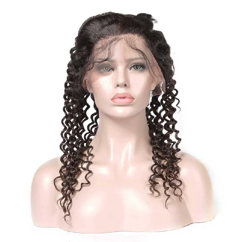 real person hair ring beautiful-HJ Weave Beauty 360 Lace Frontal Human Hair Deep Wave