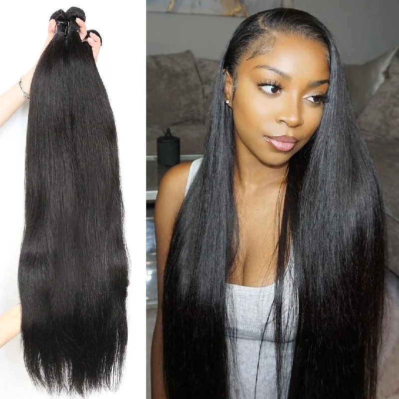 real person hair ring tutorial-Straight Long Hair Series Virgin Human Hair Bundle Deal