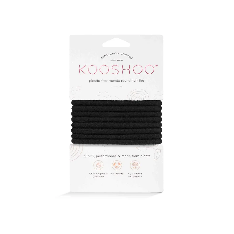 Hair holding oil-KOOSHOO | Organic Round Hair Ties - Black