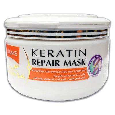 Hair styling wax-Lolane Natura Keratin Repair Hair Mask Orange For Damage From Heat & Blow Dryer