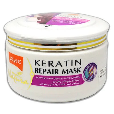 Scalp moisturizing cream-Lolane Natura Keratin Repair Hair Mask Purple Rejuvenate For Coloring Damage