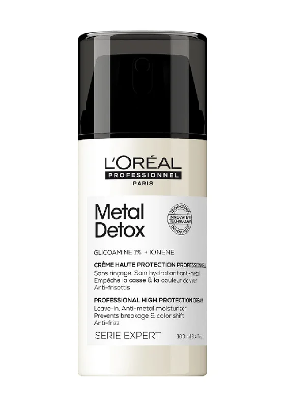 Hair care for curly frizzy hair-Loreal Professional Metal Detox Smoothing Creme 3.4 oz