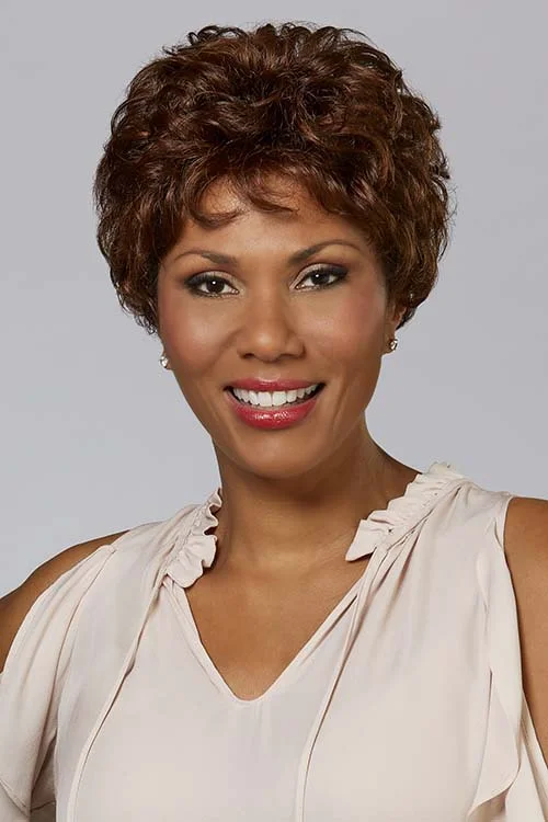 Synthetic wigs for black women-Lori (Petite Average) Synthetic Wig by Henry Margu | Short, Curly | Lace Front | Hand Tied | Full Mono Cap