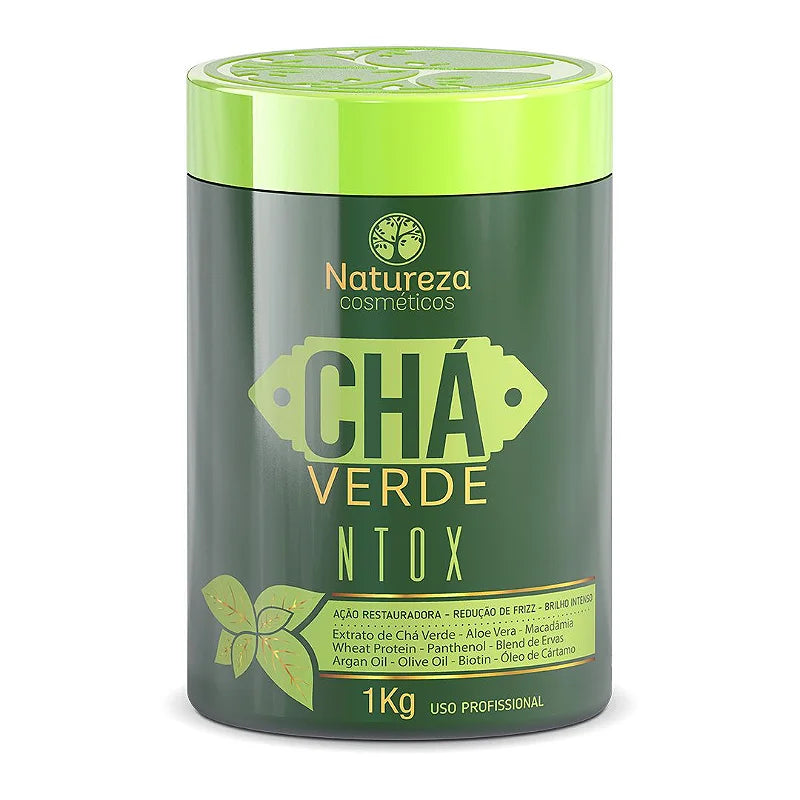 Hair care products for hair repair-Natureza Cosmetics Green Tea Ntox Deep Hair Mask 1Kg / 35.27 fl oz