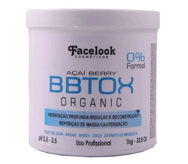 Dandruff shampoo-Organic White BBtox Açaí Berry 0% Formol Cauterization Mask 1Kg - Facelook