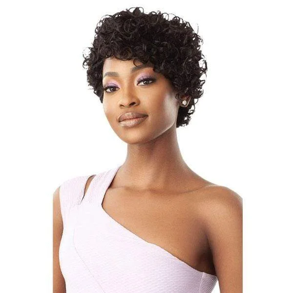 real person hair ring trendy-Outre 100% Human Hair Premium Duby Wig - SOFT CURLY CUT