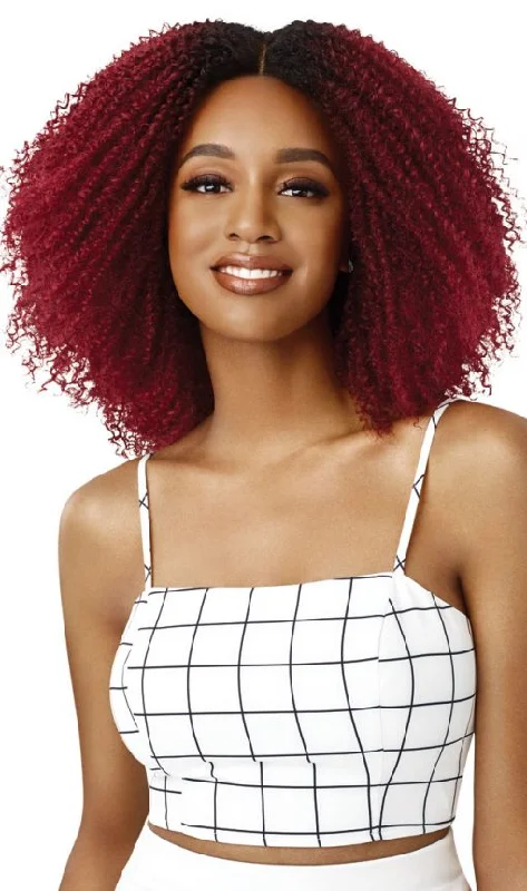 Synthetic wigs for performances-OUTRE BIG BEAUTIFUL HAIR LACE WIG 4B CROWN CURLS