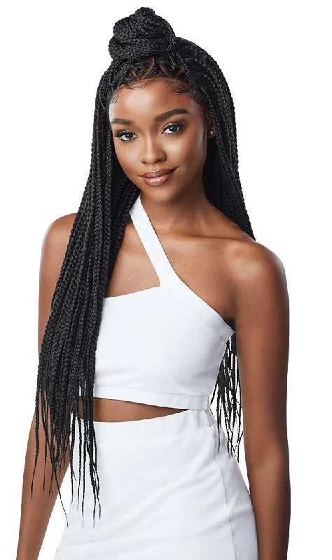 Synthetic wigs with soft waves-Knotless Triangle Part Braids | Outre Lace Wig