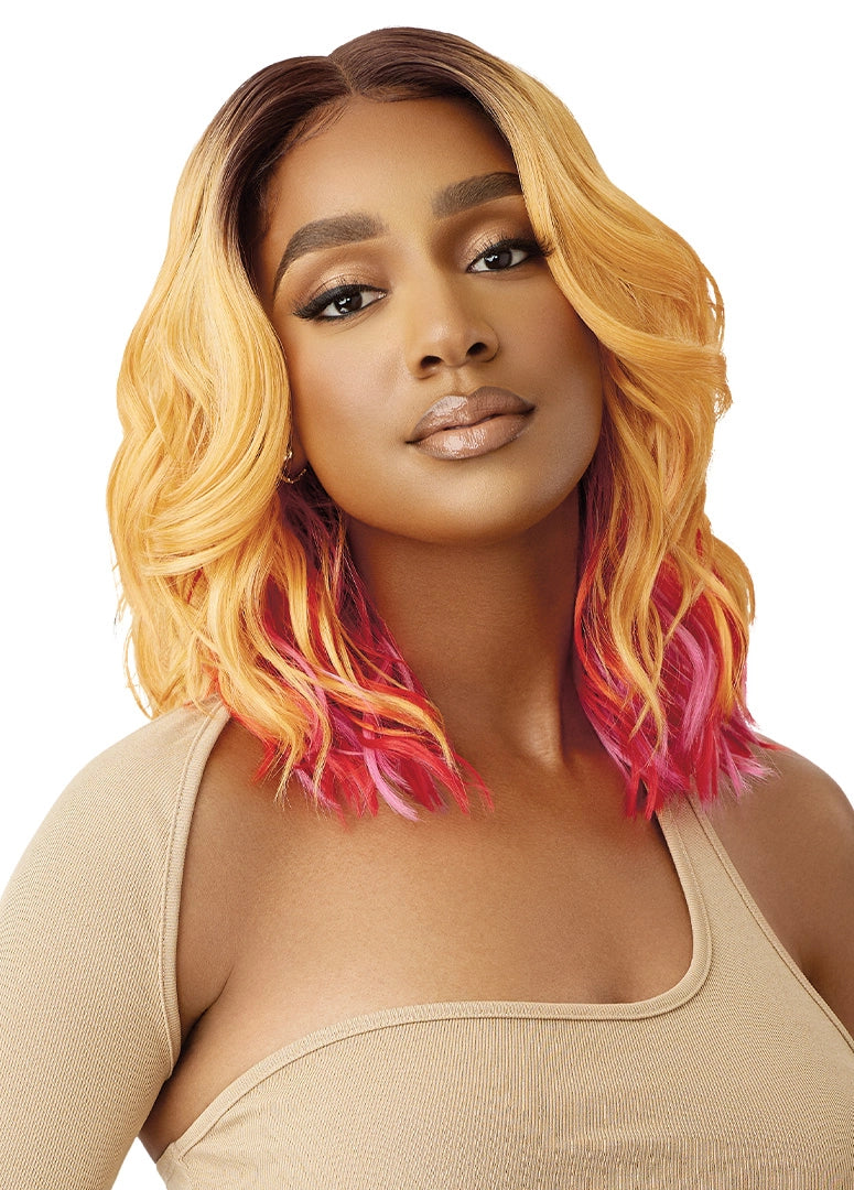 Synthetic wigs for punk look-Outre Lace Front Color Bomb Marina