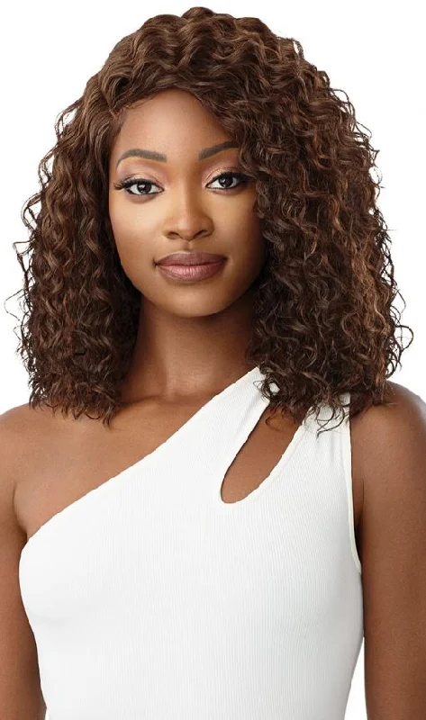 Lace-front synthetic wigs-OUTRE LACE FRONT WIG WET & WAVY STYLE LEENA