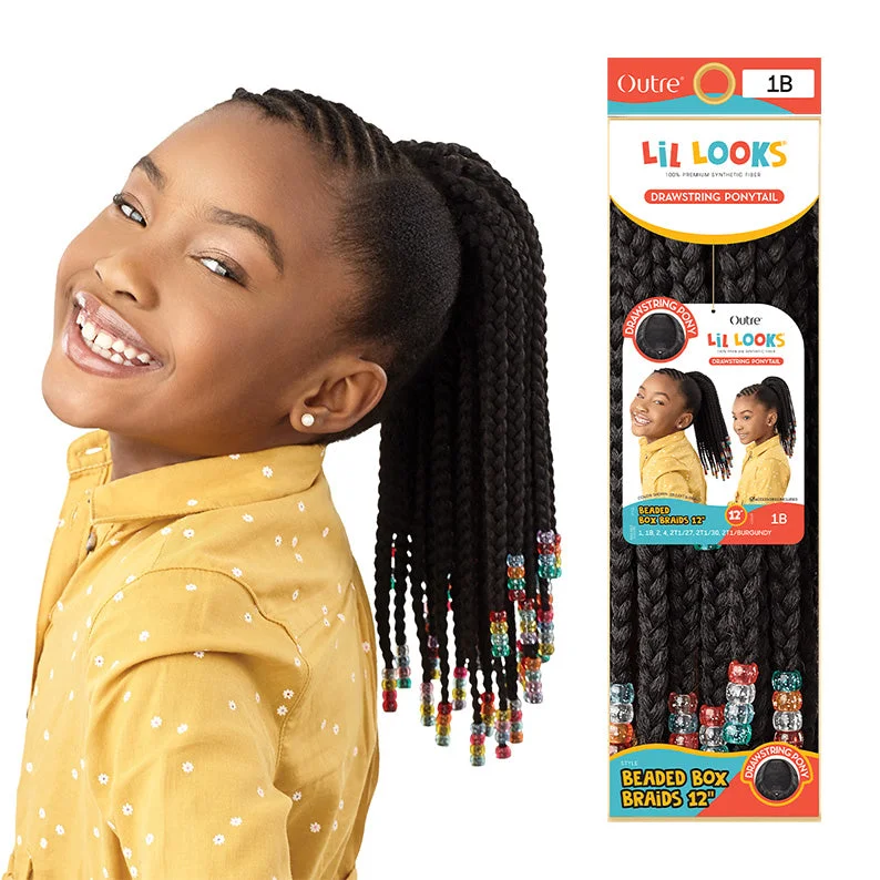 Synthetic wigs with loose curls-OUTRE Lil Looks Synthetic Drawstring Ponytail - Box Braid