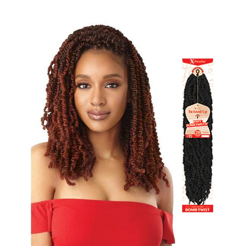 Synthetic wigs for charity-OUTRE Synthetic X-Pression Twitsted Up Crochet Braid Wavy Bomb Twist 18"