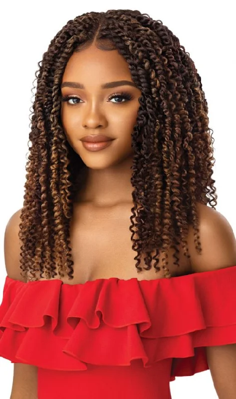 Synthetic wigs with waves-Outre X-Pression | Twisted Up 4X4 Lacefront Wig | Kinky Boho Passion Water Wave 18"