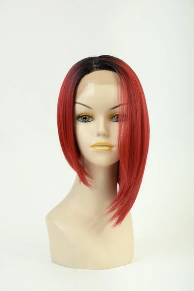 Synthetic wigs for festivals-Premium Synthetic Straight Assymetrical Cut JKNL-10