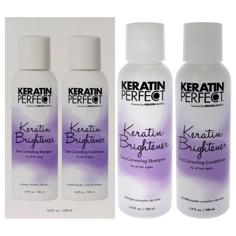 Blowout spray-Keratin Perfect Keratin Brightener Duo by Keratin Perfect for Unisex -2 Pc 3.4oz Shampoo, 3.4oz Conditioner