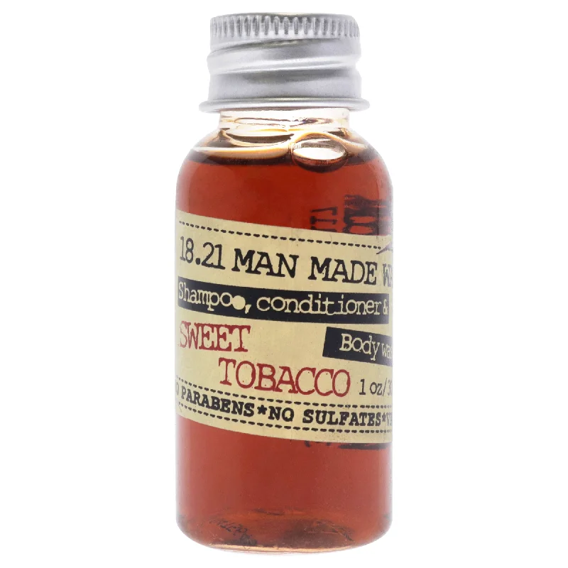 Pomade-18.21 Man Made Man Made Wash - Sweet Tobacco by 18.21 Man Made for Men - 1 oz 3-In-1 Shampoo, Conditioner and Body Wash