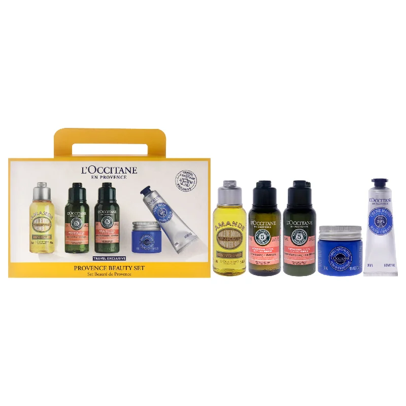 Flexible hold hairspray-L'Occitane En Provence Travel Set by LOccitane for Unisex - 5 Pc 2.5oz Almond Shower Oil, 2.5oz Intensive Repair Shampoo, 2.5oz Intensive Repair Conditioner, 1.7oz Shea Butter Ultra Rich Body Cream, 1oz Shea Butter Dry Skin Hand Cream