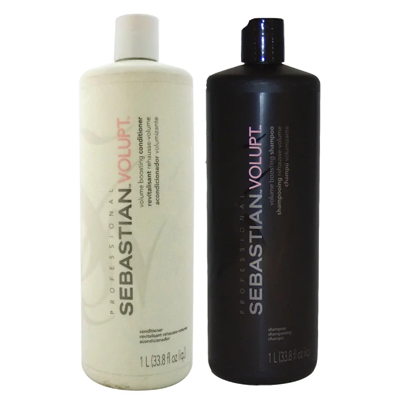 Hair spray-Sebastian Volupt Volume Boosting Shampoo and Conditioner Kit by Sebastian for Unisex - 2 Pc Kit 33.8oz Shampoo, 33.8oz Conditioner