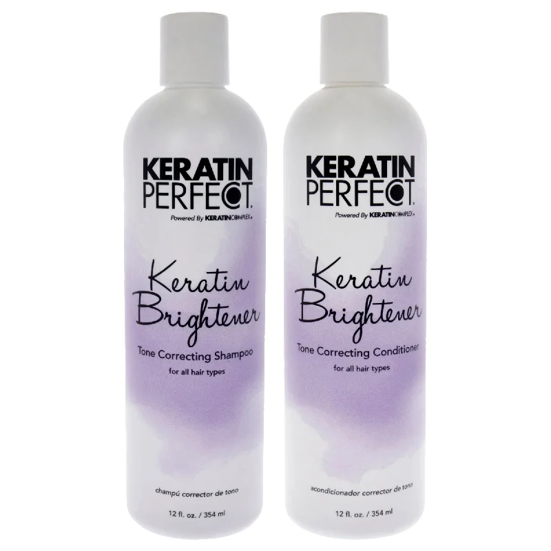 Dandruff shampoo-Keratin Perfect Keratin Brightener Kit by Keratin Perfect for Unisex - 2 Pc Kit 12oz Shampoo, 12oz Conditioner