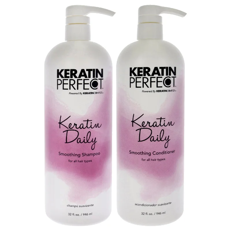 Volumizing spray-Keratin Perfect Keratin Daily Kit by Keratin Perfect for Unisex - 2 Pc Kit 32oz Shampoo, 32oz Conditioner