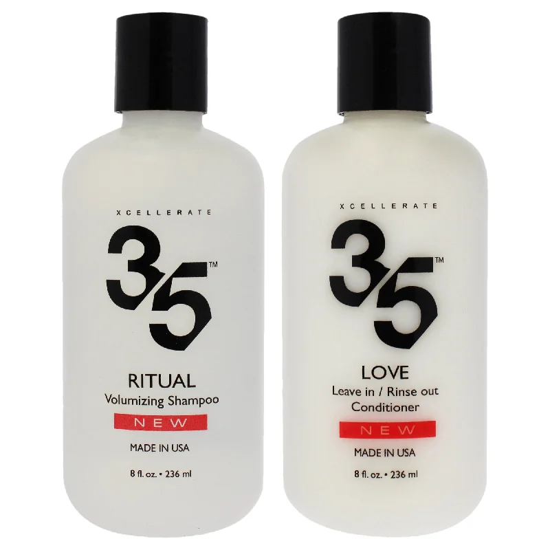 Leave-in conditioner-Xcellerate35 Ritual Volumizing Shampoo and Love Leave-In Conditioner Kit by Xcellerate35 for Unisex - 2 Pc Kit 8oz Shampoo, 8oz Conditioner