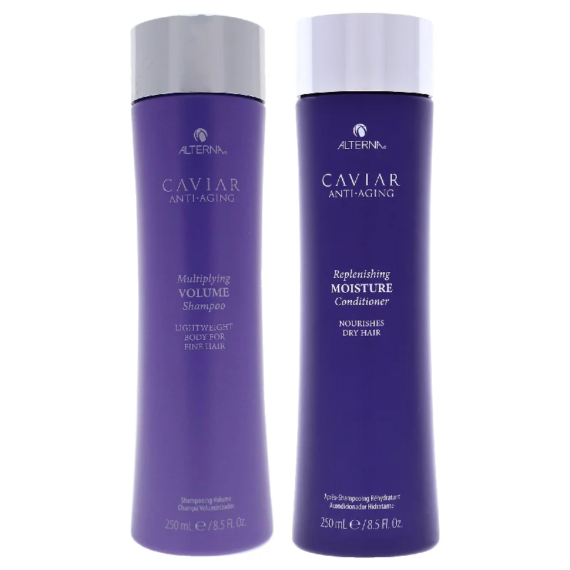 Dry shampoo-Alterna Caviar Anti-Aging Multiplying Volume Shampoo and Replenishing Moisture Conditioner Kit by Alterna for Unisex - 2 Pc Kit 8.5oz Shampoo, 8.5oz Conditioner