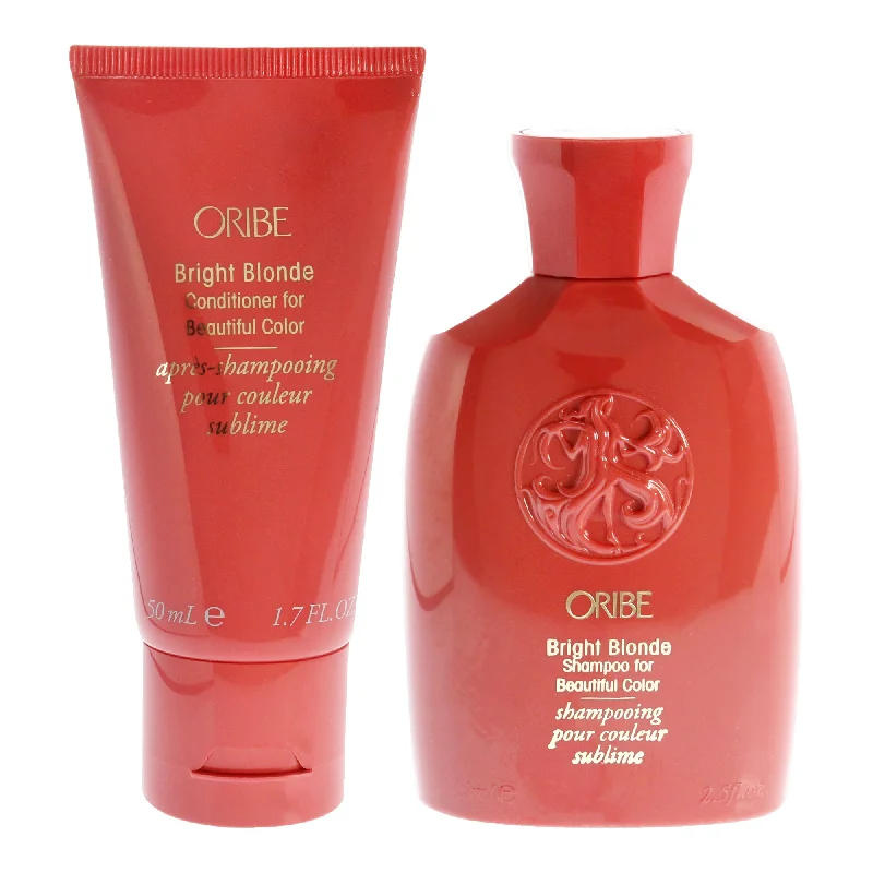 Hair dye-Oribe Bright Blonde Conditioner for Beautiful Color and Shampoo Kit by Oribe for Unisex - 2 Pc Kit 1.7oz Conditioner, 2.5oz Shampoo