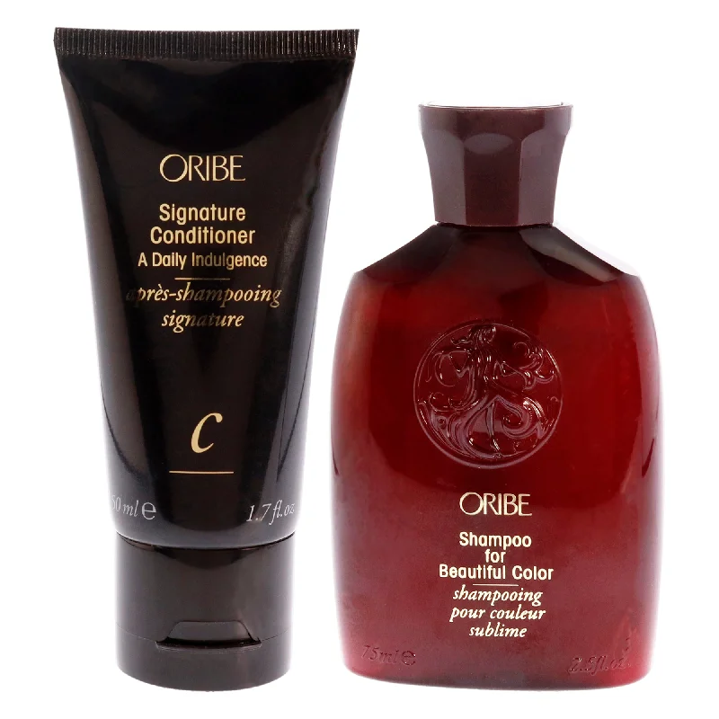 Hair tonic-Oribe Signature Conditioner and Shampoo for Beautiful Color Kit by Oribe for Unisex - 2 Pc Kit 1.7oz Conditioner, 2.5oz Shampoo