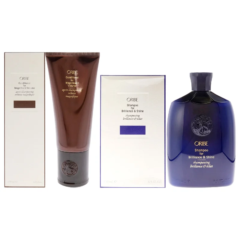 Clarifying shampoo-Oribe Conditioner for Magnificent Volume and Shampoo For BrillianceShine Kit by Oribe for Unisex - 2 Pc Kit 6.8oz Conditioner, 8.5oz Shampoo