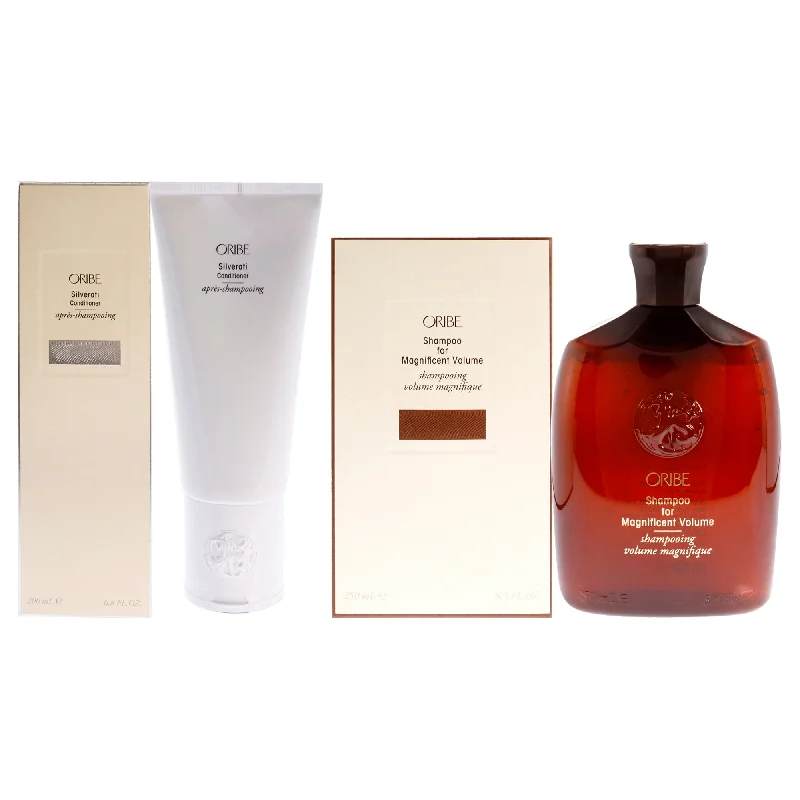 Hair balm-Oribe Silverati Conditioner and Shampoo For Magnificent Volume Kit by Oribe for Unisex - 2 Pc Kit 6.8oz Conditioner, 8.5oz Shampoo