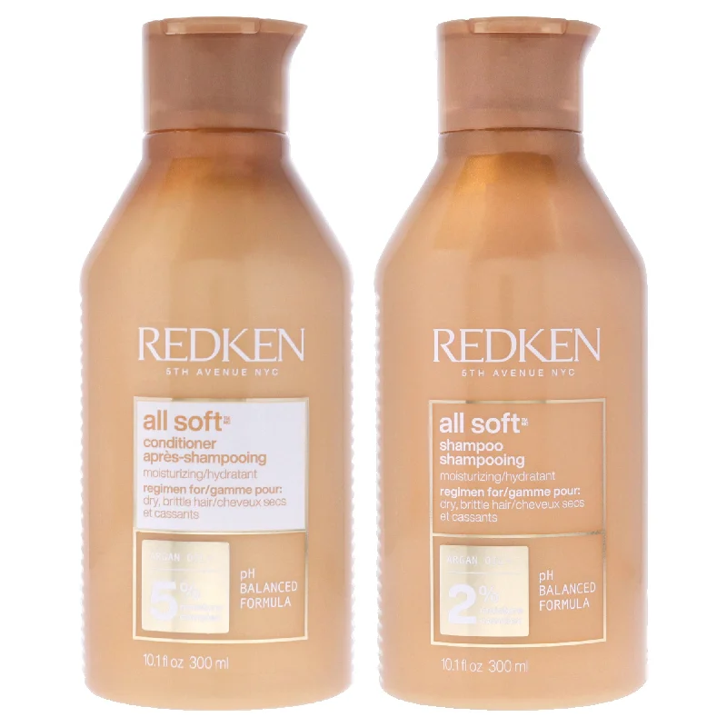 Strengthening conditioner-Redken All Soft Shampoo-NP and Conditioner-NP Kit by Redken for Unisex - 2Pc Kit 10.1oz Shampoo, 10.1oz Conditioner