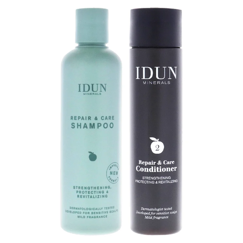 Edge control gel-Idun Minerals Repair and Care Shampoo and Conditoner Kit by Idun Minerals for Unisex - 2 Pc Kit 8.45oz Shampoo, 8.45oz Conditioner