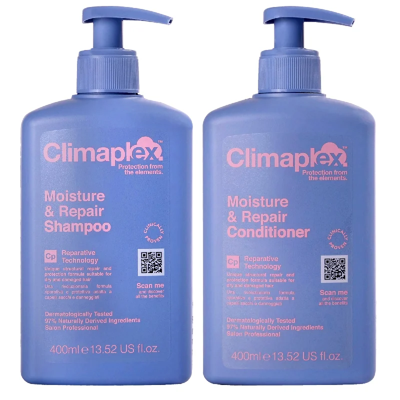 Anti-frizz serum-Climaplex Moisture and Repair Conditioner and Moisture and Repair Shampoo Kit by Climaplex for Unisex - 2 Pc Kit 13.52oz Conditioner, 13.52oz Shampoo