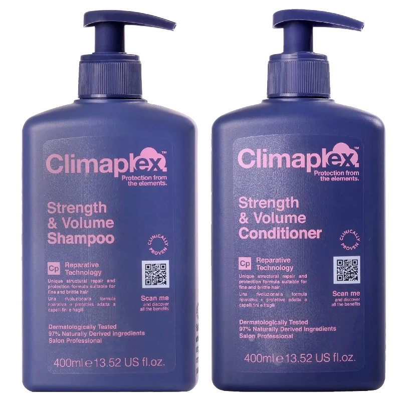 Hair tonic-Climaplex Strength and Volume Shampoo and Strength and Volume Conditioner Kit by Climaplex for Unisex - 2 Pc Kit 13.52oz Conditioner, 13.52oz Shampoo