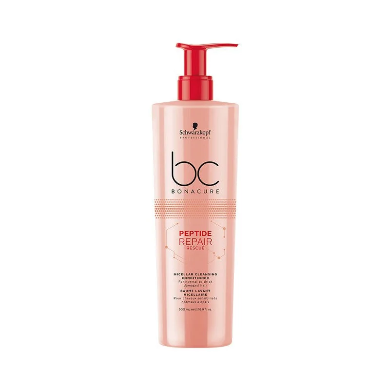 Hair care tips for beginners-Schwarzkopf Bonacure Peptide Repair Rescue Micellar Cleansing Conditioner 500ml