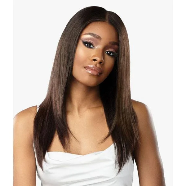 real person hair ring images-Sensationnel 100% Virgin Human Hair 12A 13X5 Frontal HD Lace Wig - NATURAL STRAIGHT 22"