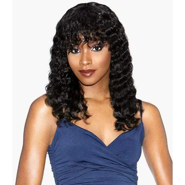 real person hair ring detailed-Sensationnel 100% Virgin Human Hair 12A Wet & Wavy Full Wig - DEEP 18"