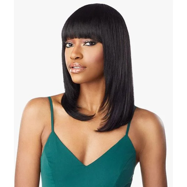 real person hair ring straight-Sensationnel 100% Virgin Human Hair Full Wig - 10A STRAIGHT 18”