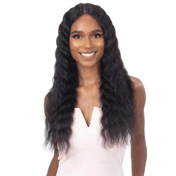 real person hair ring jewelry-Shake N Go Girlfriend 100% Virgin Human Hair Lace Frontal Wig - DEEP WAVER 24"