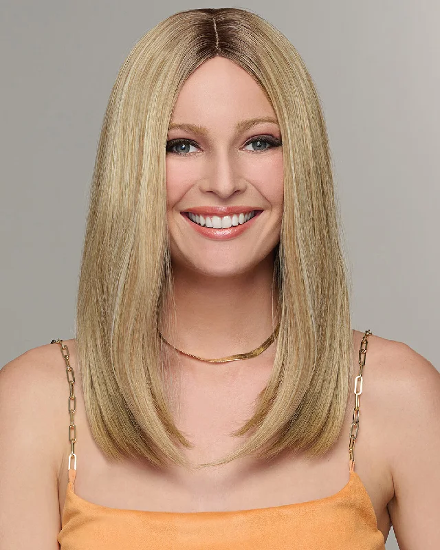 Synthetic wigs for vintage look-Sleek For The Week | Skin Part Synthetic Wig by Hairdo