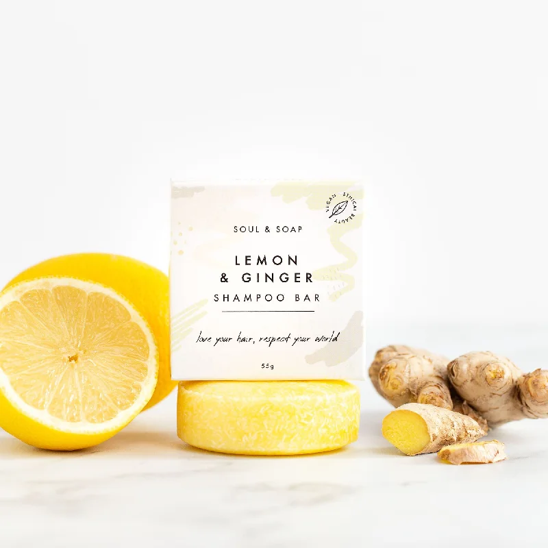 Hair cream-Soul & Soap - Lemon and Ginger Shampoo Bar