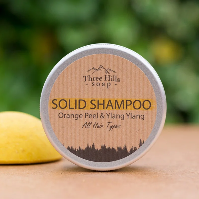 Deep conditioner-Three Hills Soap Solid Shampoo for All Hair Types - Orange Peel and Ylang Ylang