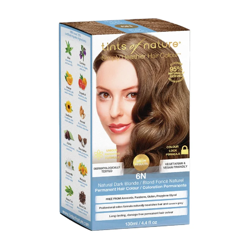 Hair setting cream-TINTS OF NATURE Natural Dark Blonde - 6N Permanent Organic Hair Colour - 120ml