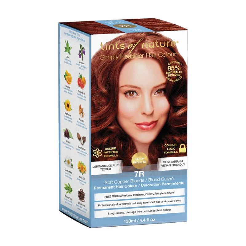 Hair lifting oil-TINTS OF NATURE Soft Copper Blonde - 7R Permanent Organic Hair Colour - 120ml