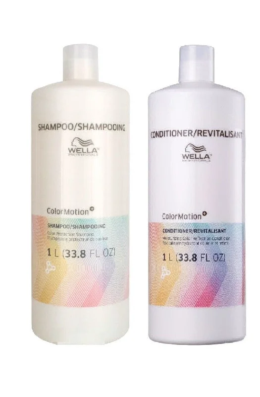 Heat protectant spray-Wella Professionals ColorMotion Color Reflection Shampoo and Conditioner 33.8 oz