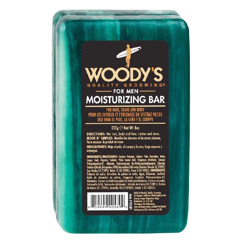 Scalp soothing gel-Woody's Moisturizing Soap Bar for Men 8 oz For Hair Body & Shaving