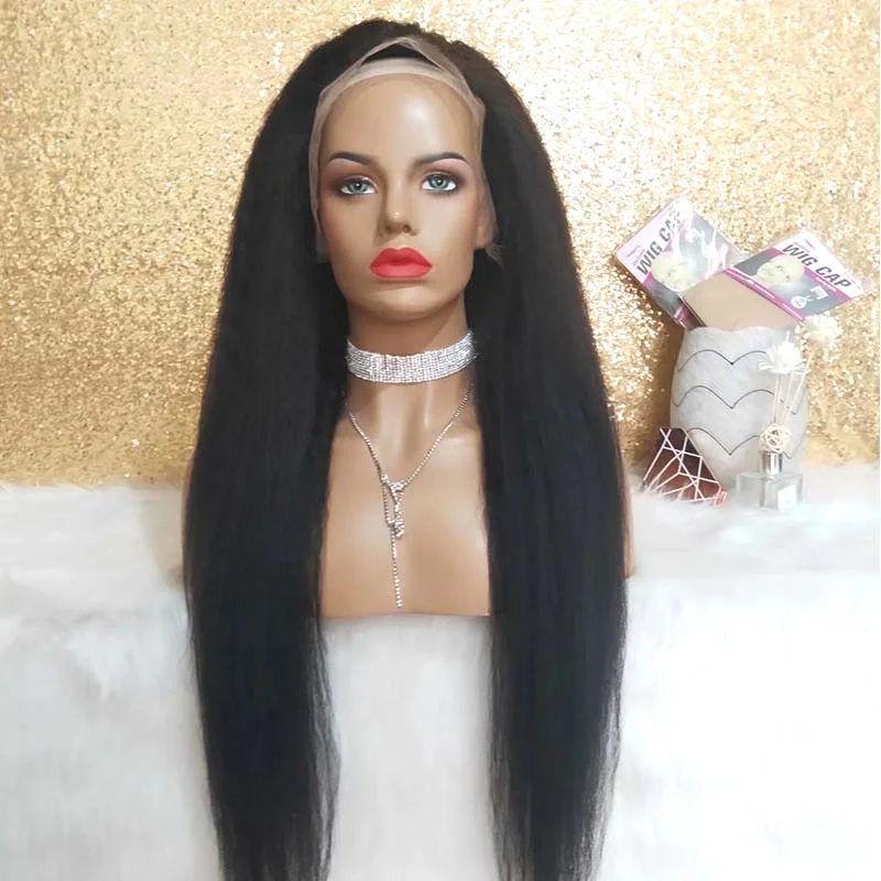 real person hair ring instructions-Straight Yaki Wig Lace Front Brazilian Human Hair Surprisehair